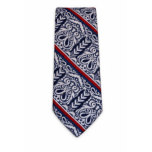 Vintage Count Corseti Silk Tie 🇮🇹 Navy Red Paisley EXTRA Wide 4” Power Tie
